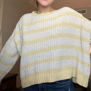Yellow striped over sized sweater